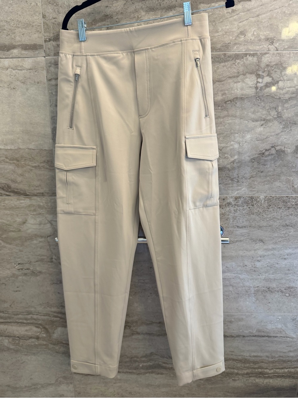 Athleta Neutral Beige Cargo Ankle Pants